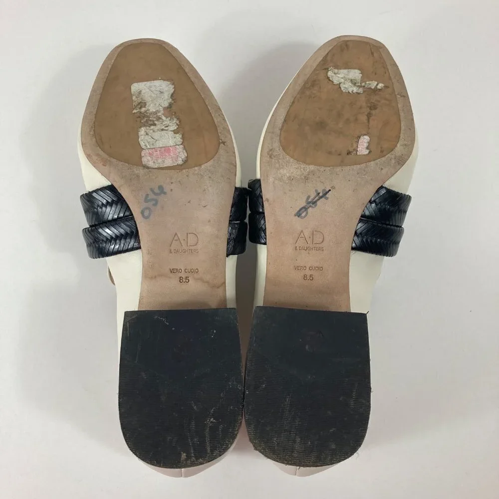 Womens AD & Daughters Cream Corya Braided Keeper Leather Loafers 8.5‎